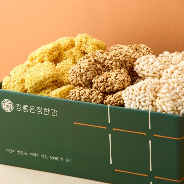 사임당에프앤비,강릉은정한과 한입과줄 600g(200gX3봉) (전통 유과 조청 과즐 답례품 명절 설날 추석 단체선물)